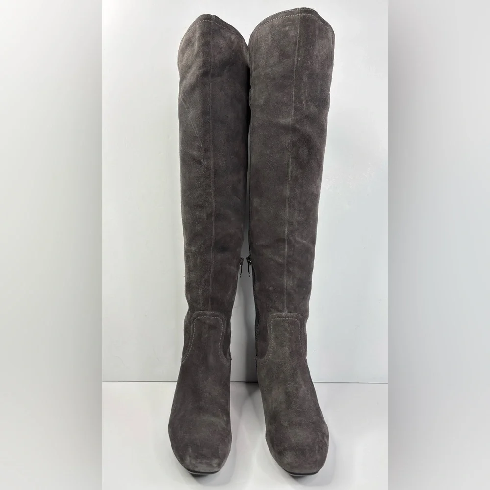 Joan & David Hinder Grey Suede Tassels Designer Over The‎ Knee Boho Boots 7